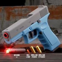 Pistola De Juguete Automática G17 Versión Láser Con Ejection De Caja Doble Bala Suave Película Plástica ABS Para Niños CS Armas - details 10