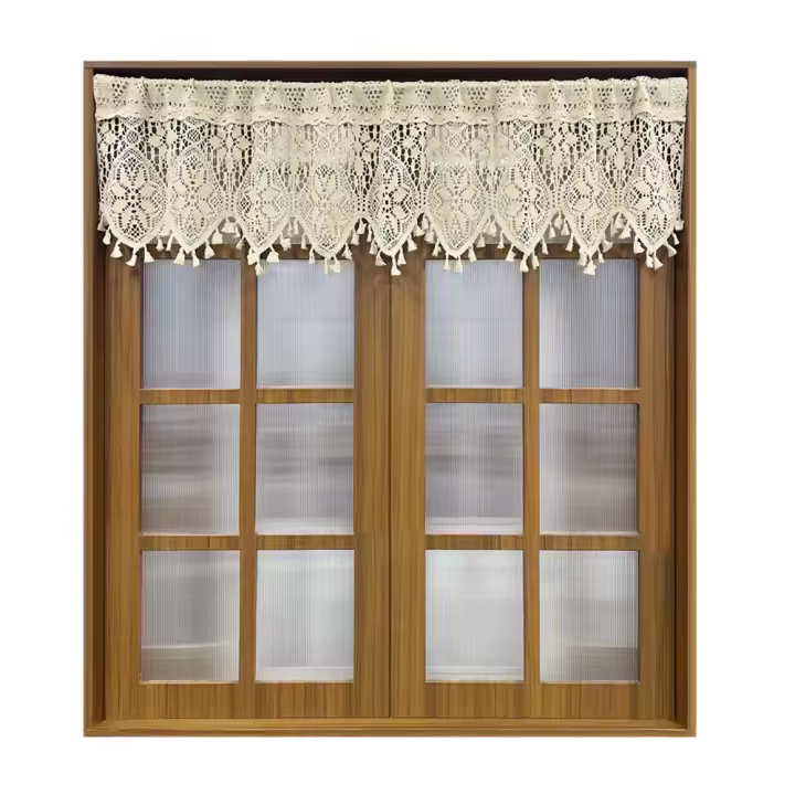 Cortinas De Encaje Cortas Vintage Pastoral Para Cocina Partition De Puerta Cortinas Americanas Para Ventanas Translúcidas - 1