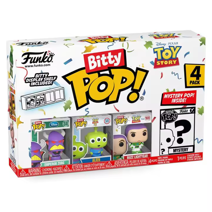 FUNKO BITTY POP! TOY STORY - ZURG, ALIEN, BUZZ LIGHTYEAR Y ¿?, LICENCIA OFICIAL - 73043 - 1