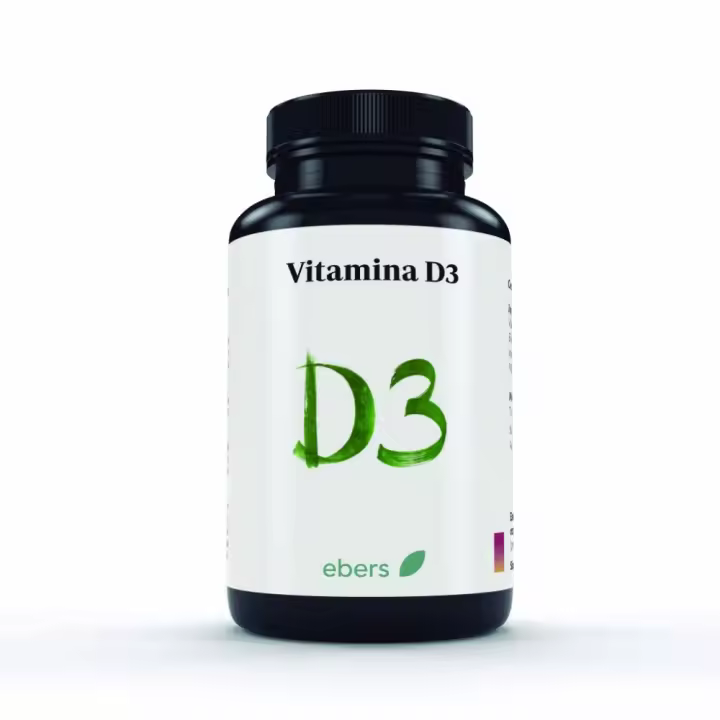 Vitamina D3 Vegano, Sin Gluten ni Lactosa - 1000 UI 60 comprimidos Ebers - 1