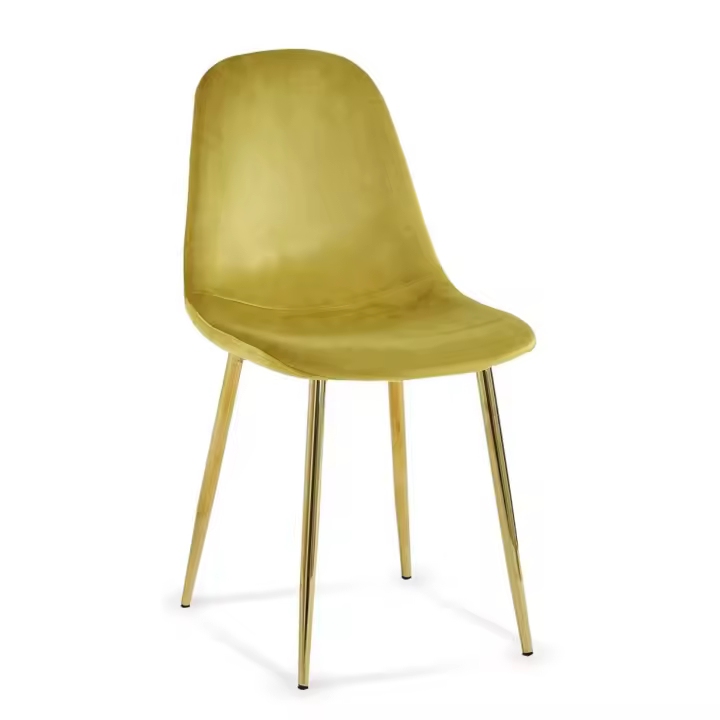 Silla LÚZETE Hadley Terciopelo Dorada - Diseño Redondeado - 1
