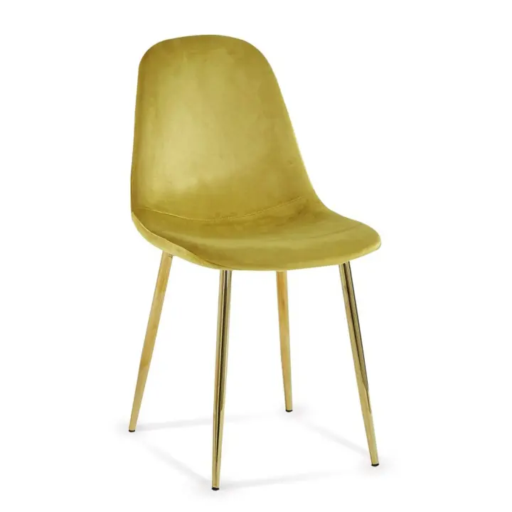 Silla LÚZETE Hadley Terciopelo Dorada - Diseño Redondeado - 1