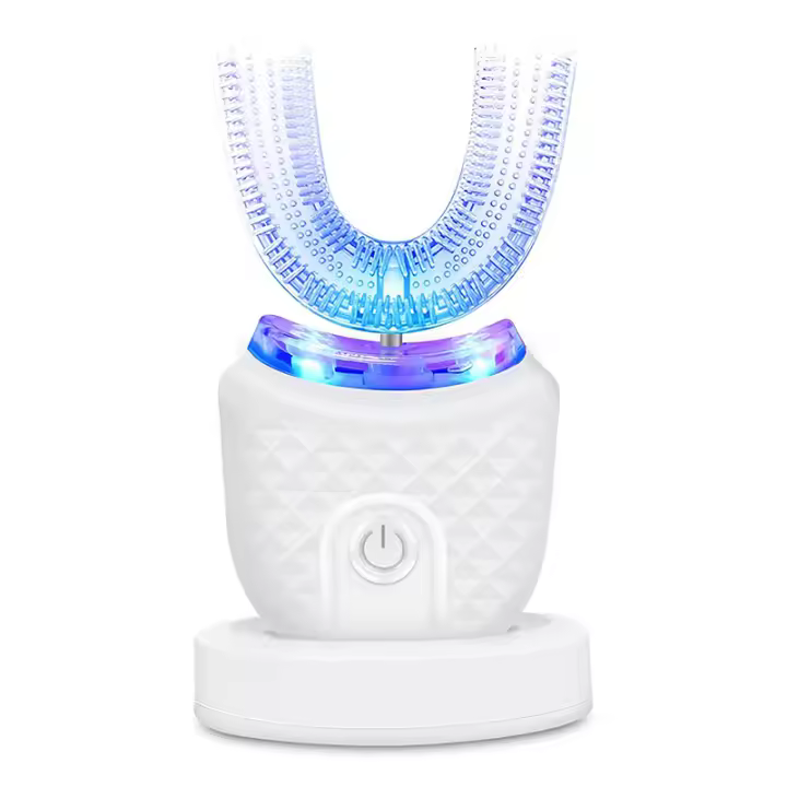 Cepillo De Dientes Eléctrico En Forma De U Ultrasonido 360 Grados Para Niños Y Adultos Blanqueamiento De Dientes Con Cerda De Silicona Automático - 1