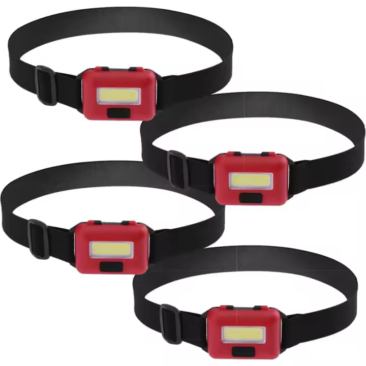 Linterna frontal LED COB de haz ultrabrillante para adultos y niños (paquete de 4)rojo - 1