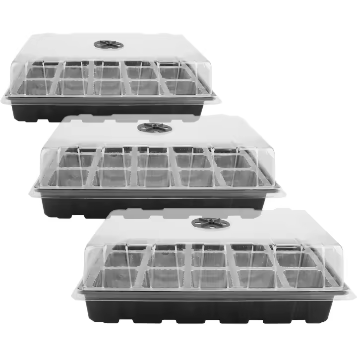 Bandeja de plántulas Planta Grow Pot 3 Unidades con Tapa 15 Cuevas Jardín Bandeja De Plástico Mini Planta Grow Box Fruit Grooming Cultivo de Interior Conjunto de Invernadero - 1