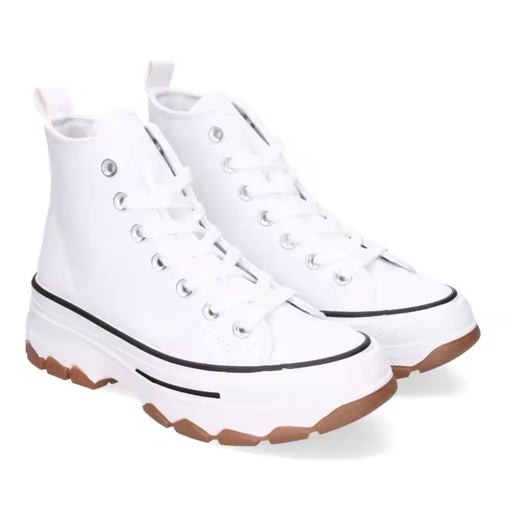 PuntoSalao Deportivas abotinadas polipiel para mujer color negro EV-100 - 1