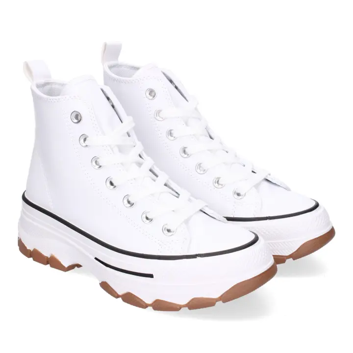 PuntoSalao Deportivas abotinadas polipiel para mujer color negro EV-100 - 1