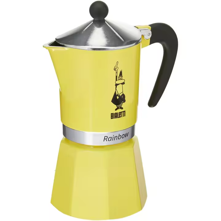 Cafetera Italiana Bialetti Rainbow Amarillo Metal 6 Tazas - 1