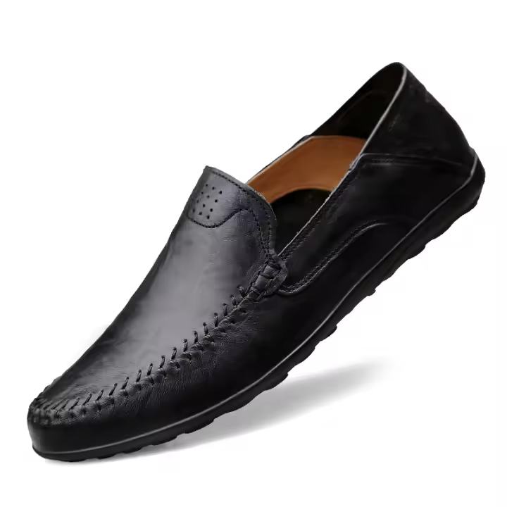Zapatos De Cuero Genuino Para Hombre Casual Lujo Mocasines Suaves Transpirables Botines Slip on Barco Talla Grande 37-47 - 1