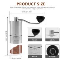 Molino De Café Manual Con Manillar Desmontable Y Cepillo De Limpieza Acero Inoxidable Ajustable En Gruesura Para Granos De Café - details 5