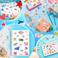 Pegatinas Impermeables De Mar Para Niños Decoraciones De Animales Submarinos Para Botellas De Agua Fiestas De Cumpleaños Suministros De Manualidades - details 2