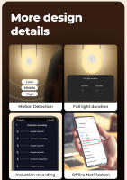 Lámpara De Pared Inteligente LED WiFi Tuya Con Sensor De Movimiento PIR Luz Nocturna Blanca Cálida Y RGB Control Remoto Por App Compatible Con Alexa Y Google Home - details 10