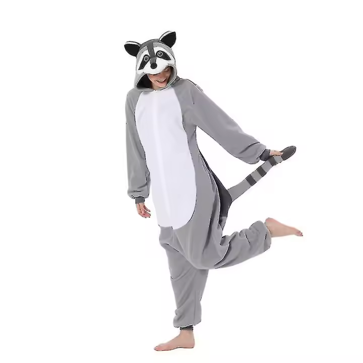 Disfraz de mapache para adultos Pijamas de cuerpo completo de animales Halloween Navidad Kigurumi de una pieza - 1