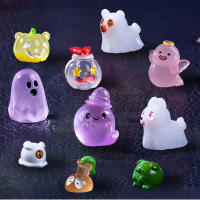 10-12pcs Decoraciones De Halloween Luminosas Calabaza Fantasma Micro Paisaje Resina Figuras De Fantasma Estatua Decoración De Escritorio Regalos Para Fiesta - details 1