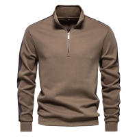 AIOPESON Chaqueta De Algodón Y Poliéster Para Hombres Con Cuello Alto Y Cierre De Cremallera Casual Ligera Para Otoño E Invierno - details 2