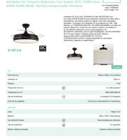 FABRILAMP Ventilador Dc Tempano Negro/oro 72w 3aspas 107d 7200lm 6vel 3000k,4500k,6000k, Remoto+temporizador+memoria Incluye mando a distancia y dos tijas de 10 y 25 centímetro Productos originales calidad de confianza - details 0