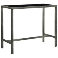 vidaXL Mesa alta de jardín ratán sintético y vidrio 130x60x110cm en color Gris/Marrón | estructura resistente ideal para salón dormitorio o estudio - details 0