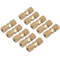10Pcs Conector De Tubo De Freno De Latón Para Línea De Freno Sin Flaring Juntas Rectas De Compresión 4.75mm 3/16" Kits De Reducción Rojos - details 4