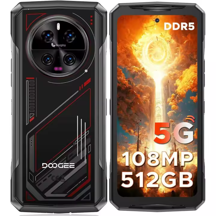 DOOGEE V40 Telefono Movil Irrompible 5G Con AI 32GB+512GB, 6.78"FHD+120Hz, 4nm Dimensity 7300 Movil Indestructible Android 14 Cámara 108MP+Visión Nocturna 8680mAh Smartphone IP68IP69K/NFC/WiFi6/Huella - 1