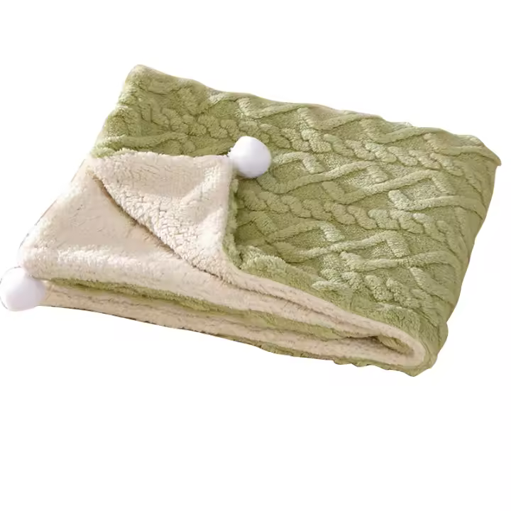 Manta Para Gato Y Perro De Terciopelo Cálido Verde Manta Pequeña Para Descanso Diario Cubierta Cómoda Para Dormir - 1