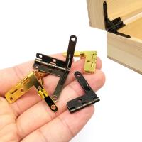 12pc Juego De Bisagras De Resorte Con Tornillo En Forma De L 90 Grados Dorado Cobre Antiguo Para Muebles Caja De Joyas Caja De Relojes - details 2