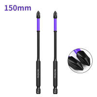 2pcs Destornillador Cruzado Antideslizante Con Bit De Broca Magnética Herramientas Manuales De Acero Aluminio Para Bricolaje Y Reparación - details 6