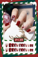 Juego De 24 Uñas Postizas De Acrílico Navidad Con Hojas Plateadas Falsas Uñas Cortas Francesas Adhesivas Removibles Para Fiesta - details 8
