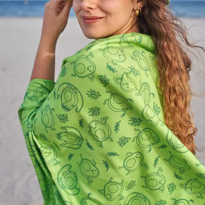 Toalla Microfibra,Toalla de gimnasio y fitness o uso en playa, 70 X 140 cm, Ligera y Secado rápido, Toalla de Baño con diseño original "Aguacate" - 1