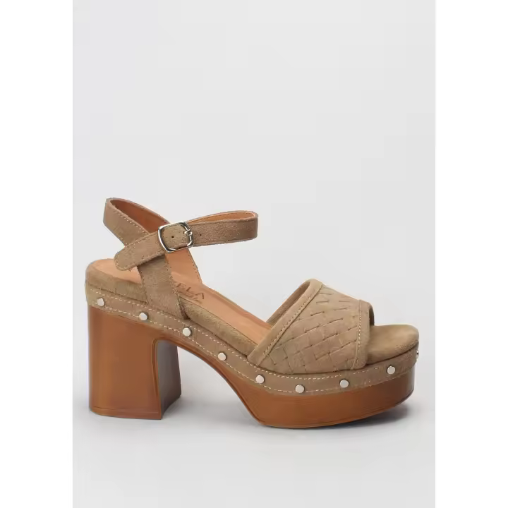 sandalia trenzada serraje taupe CARMELA - 1
