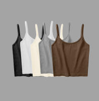 Top De Yoga Para Mujer Sólido Ribbed Sin Mangas Transpirable Basic Summmer Crop Top Deporte Camisola Interior Elasticidad - details 1
