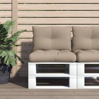 vidaXL Cojines para palets 2 unidades tela estampado de hojas en color Diseño de hojas/Azul/Azul real y más | acolchados duraderos para sofás de jardín terraza exterior - details 11