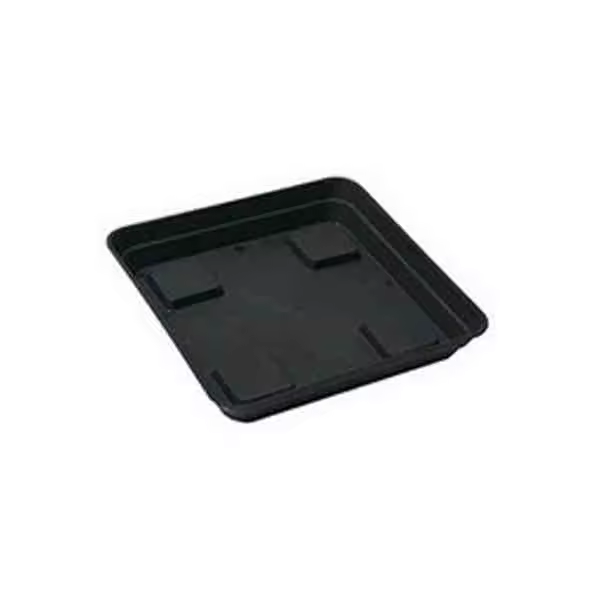 Pack de 10 Platos de plástico Negro Cuadrados de 26x26 cm para macetas - 1