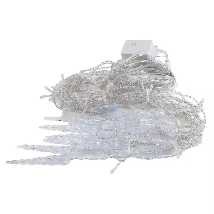 Luces De Navidad Cadena De Luces De Aire Con LED Para Decoración De Fiesta Hogar Año Nuevo Exterior Colgante De Encaje Cortina Guirnalda De Piedra Hielo Paratechos - 1