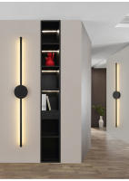 Lámpara De Pared Moderna LED Negra En Forma De I Iluminación Interior Para Dormitorio Sala De Estar Pasillo Decoración De Hogar Incluye Bombillas - details 14