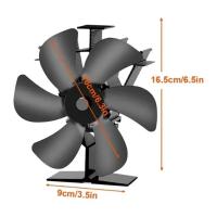 Ventilador De Leña Para Chimenea 6 Hojas Potenciado Por Calor Operación Silenciosa Distribuidor De Calor Hogar Invierno Cálido - details 0
