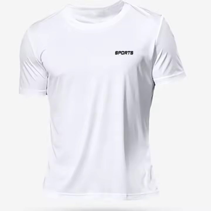 Camiseta De Verano Para Hombre Camiseta Deportiva Para Gimnasio Y Correr Secado Rápido Entrenamiento Casual Diario Fitness Top Con Cuello Redondo Material De Poliéster - 1
