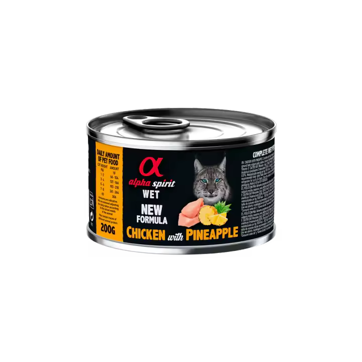 Alpha Spirit Húmedo Lata Gatos 200 Gr Pollo Con Piña 200 Gr - 1