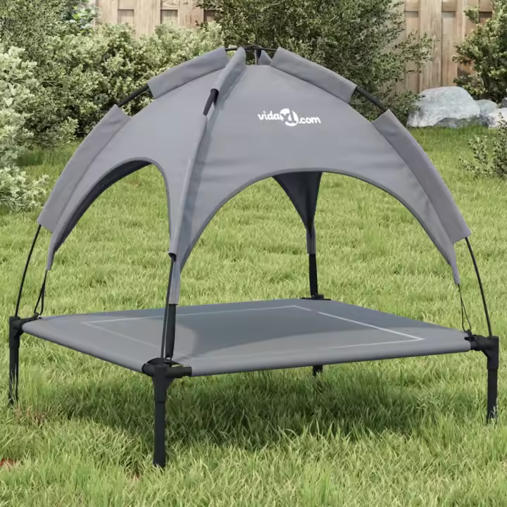 Cama para Perros con dosel antracita Lona Oxford y Arce - 1