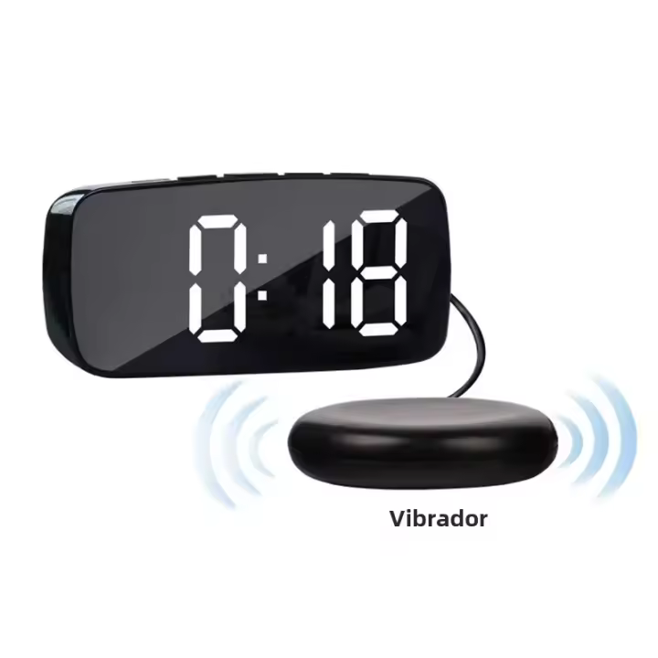 Reloj De Alarma Con Vibración Y Mecanismo De Despertar Para Cama Para Sueleepinos Resistentes Deafatos Y Personas Con Dificultades De Escucha Con Función De Snooze Y USB Doble - 1