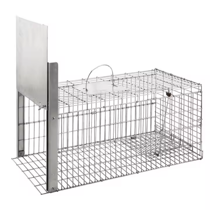Jaula trampa para gatos o animales similares, plegable con guillotina, fabricada por Copele (Resistente a la corrosión) - 1