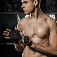 Guantes De Levantamiento De Peso Para Mujer En Rosa Medio Dedo Malla Transpirable Antideslizante Para Gimnasio Y Deportes - details 2