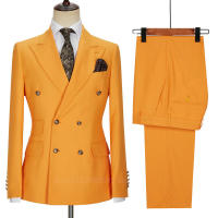 Traje Azul Oscuro Para Hombre Diseño De Moda Traje De Negocios Slim Fit Traje De Boda Traje De Tuxedo Doble Botón Para Fiesta - details 1