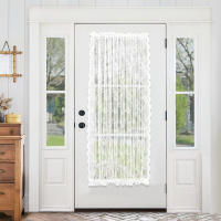 Cortinas De Puerta Transparentes Voile Floral Cortinas De Ventana Modernas Cortina De Puerta Semi-Translúcida Con Bolsa De Rodillo - details 21