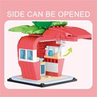 HUIQIBAO MOC Bloques De Construcción De Acuario Con Luz Juguete Creativo Para Niños Forma De Jirafa Mariposa Y Oso ABS Compatible Con Lego - details 9