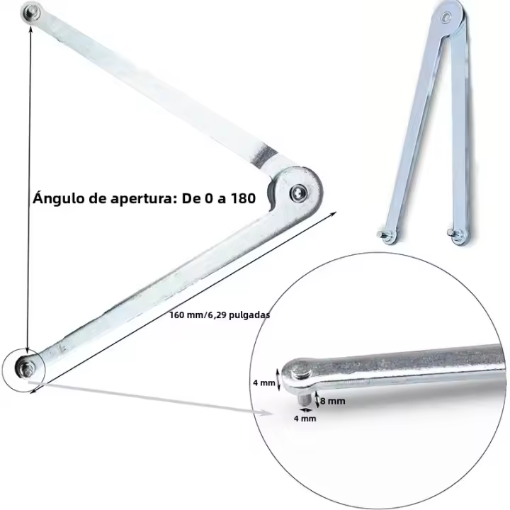 Ajustable Llave De Angulo Universal Para Motosierra Con Palanca De Mano Para Tornillos Redondos (4mm/0.15in) Material Acero Inoxidable Multifuncional Antideslizante - 1