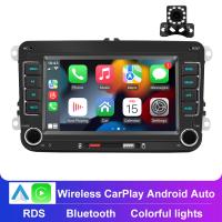Radio Multimedia con Bluetooth para coche, reproductor inalámbrico con Android, CarPlay, 7 pulgadas, 2DIN, para VW/Passat/Touran/Caddy /Jetta - details 0