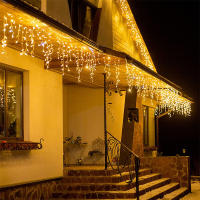 Luz De Encaje De Navidad LED Cadena De Icicles 4M Decorativa Exterior Jardín Calle Faiy Light Droop 0.4-0.6m Luces De Navidad Multicolor - details 6