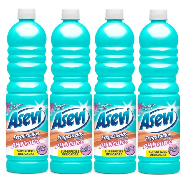 Asevi Fregasuelos Concentrado PH Neutro, Parquet Marmol, Pack Ahorro 4x1L, Perfume Duradero con Aroma Fresco, Limpiasuelos para Todo Tipo de Suelos, Incluso Superficies Delicadas - 1