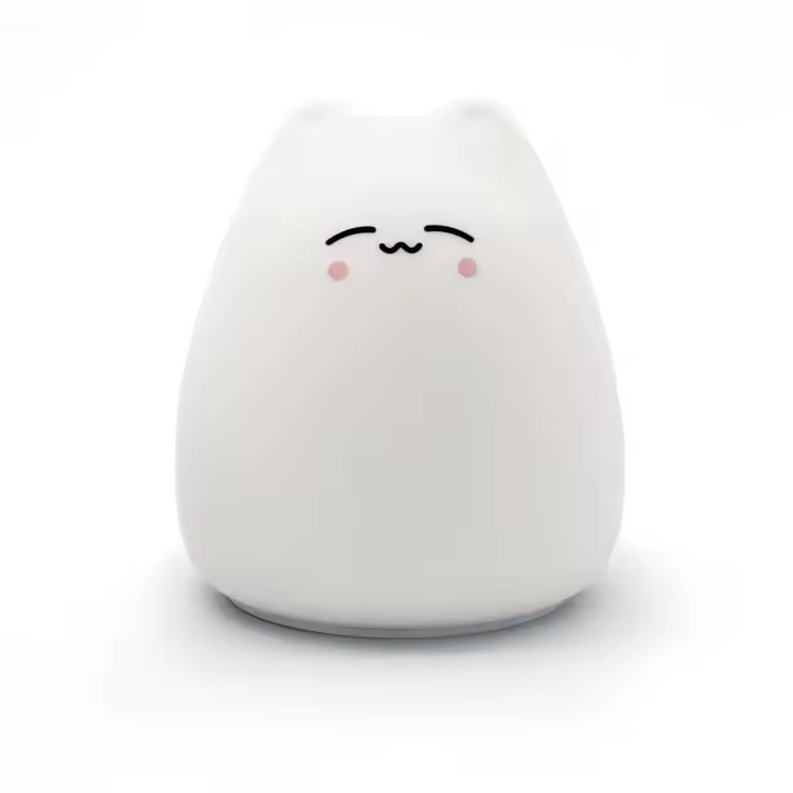 Luz De Noche Táctil Gato Colorido De Silicona Luz LED Cartoon Lámpara De Mesa Decorativa Para Dormitorio Iluminación Alrededor Del Cama - 1