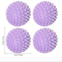 4Pcs Pelota De Secado Para Lavadora En PVC Morado Reutilizable Softener De Tela Herramienta De Limpieza Doméstica Para Ropa - details 5